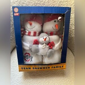 Ohio State Buckeyes Vintage The Snowmen Family Christmas Decorations